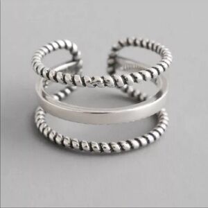 𝅺❗️restocked❗️new 925 STERLING SILVER 3-LAYER BAND RING